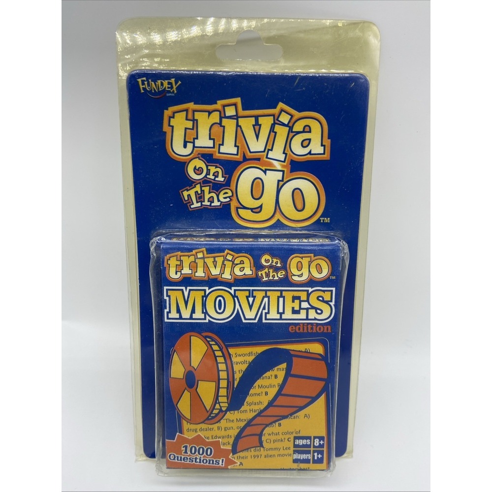 Fundex Trivia on the Go Movies Edition Card Game 1000 Question Vintage 2004 8713